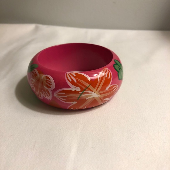 Vintage Wooden Bracelet with Hand Painted Flowers - Picture 6 of 13